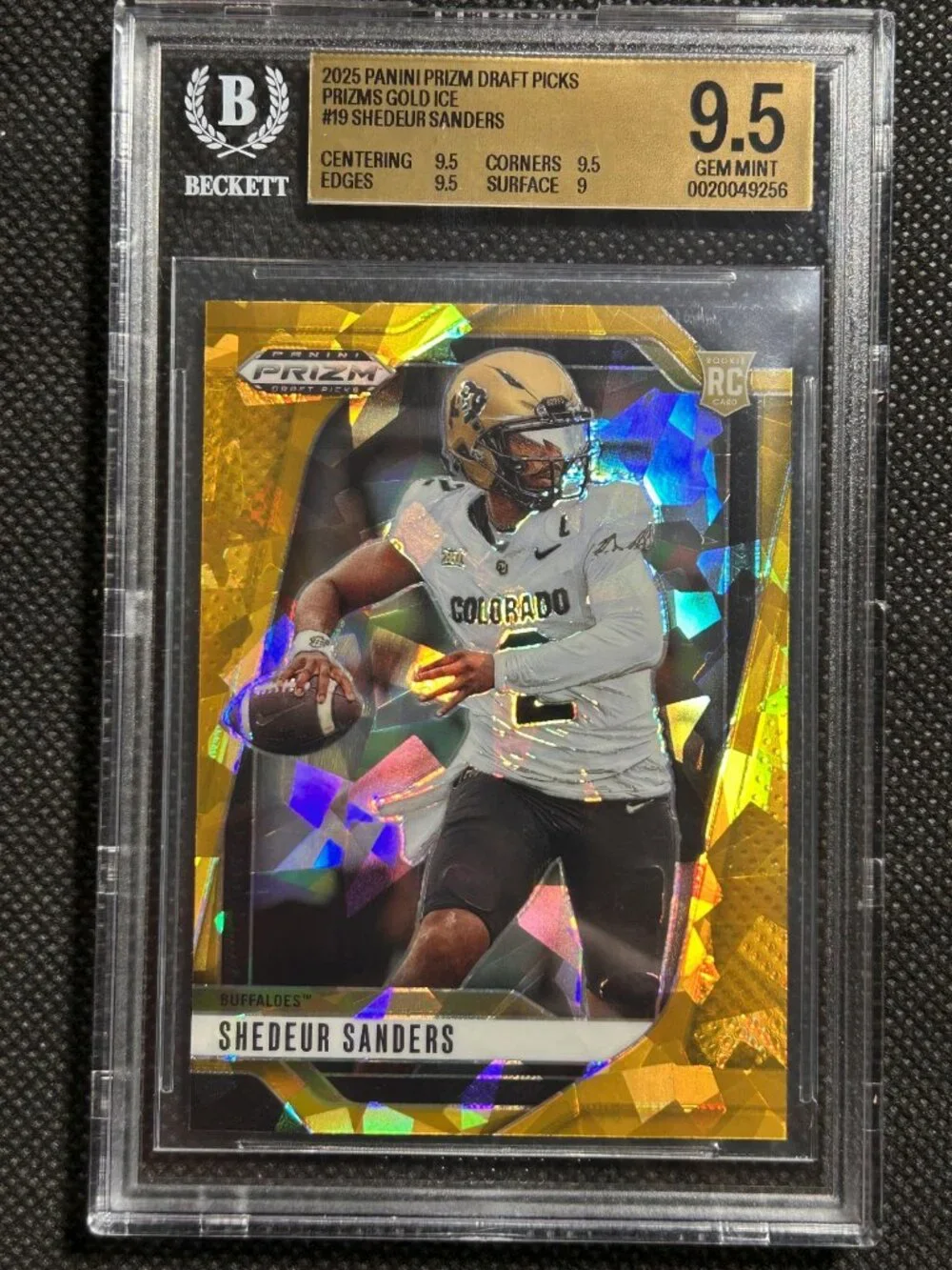 2025 Prizm Draft Picks #19 GOLD ICE Shedeur Sanders RC ROOKIE BGS 9.5 GEM MINT